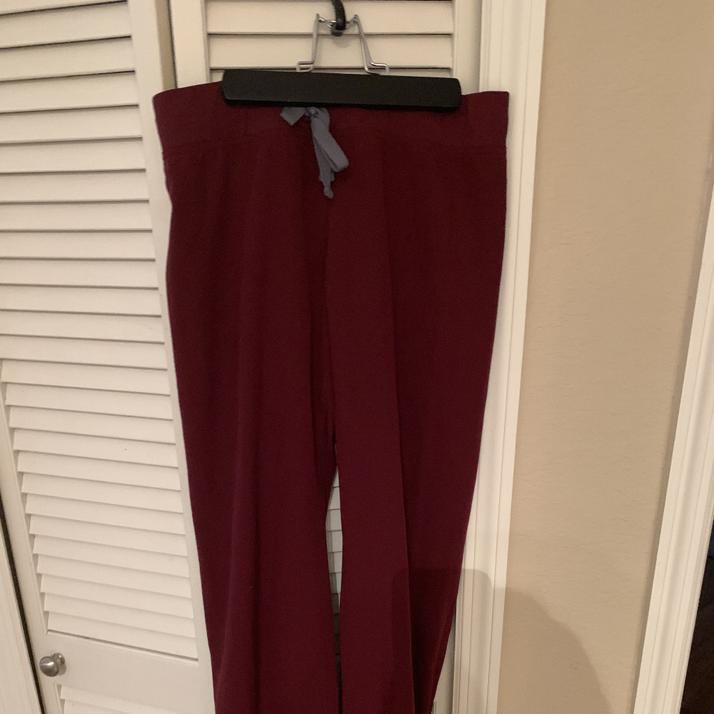XS Maroon Figs Scrub Pants